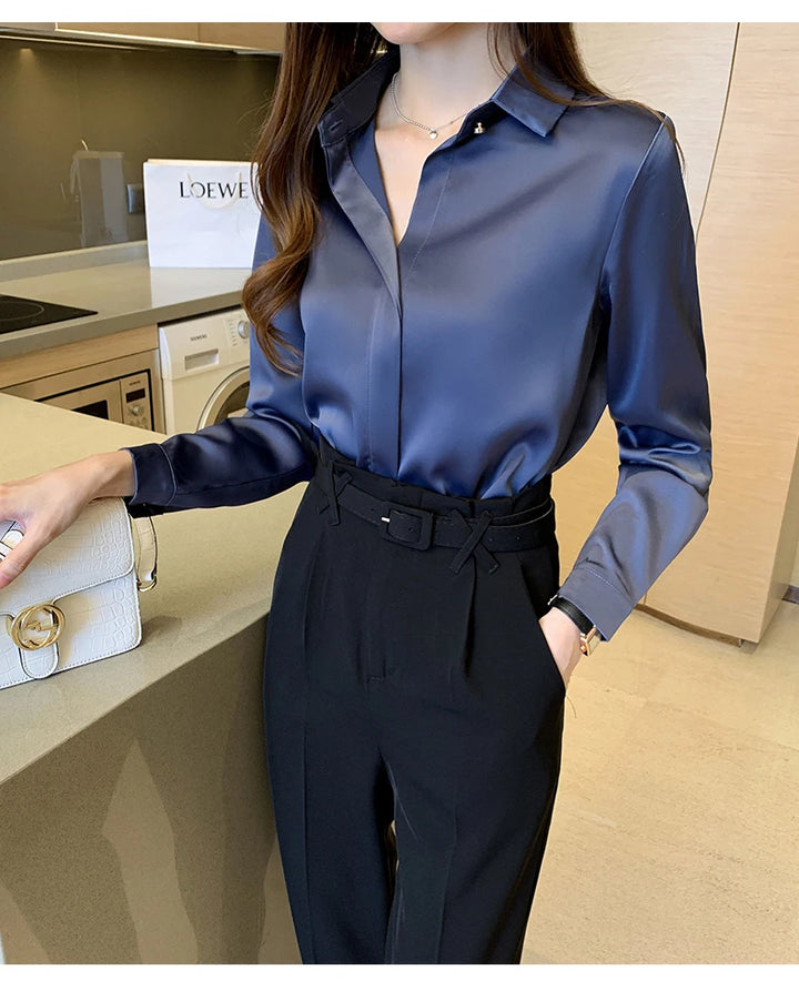 Selia Satin Essential Blouse