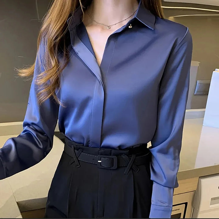 Selia Satin Essential Blouse