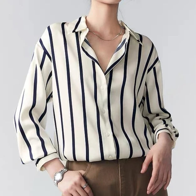 Norvia Silk Stripe Top