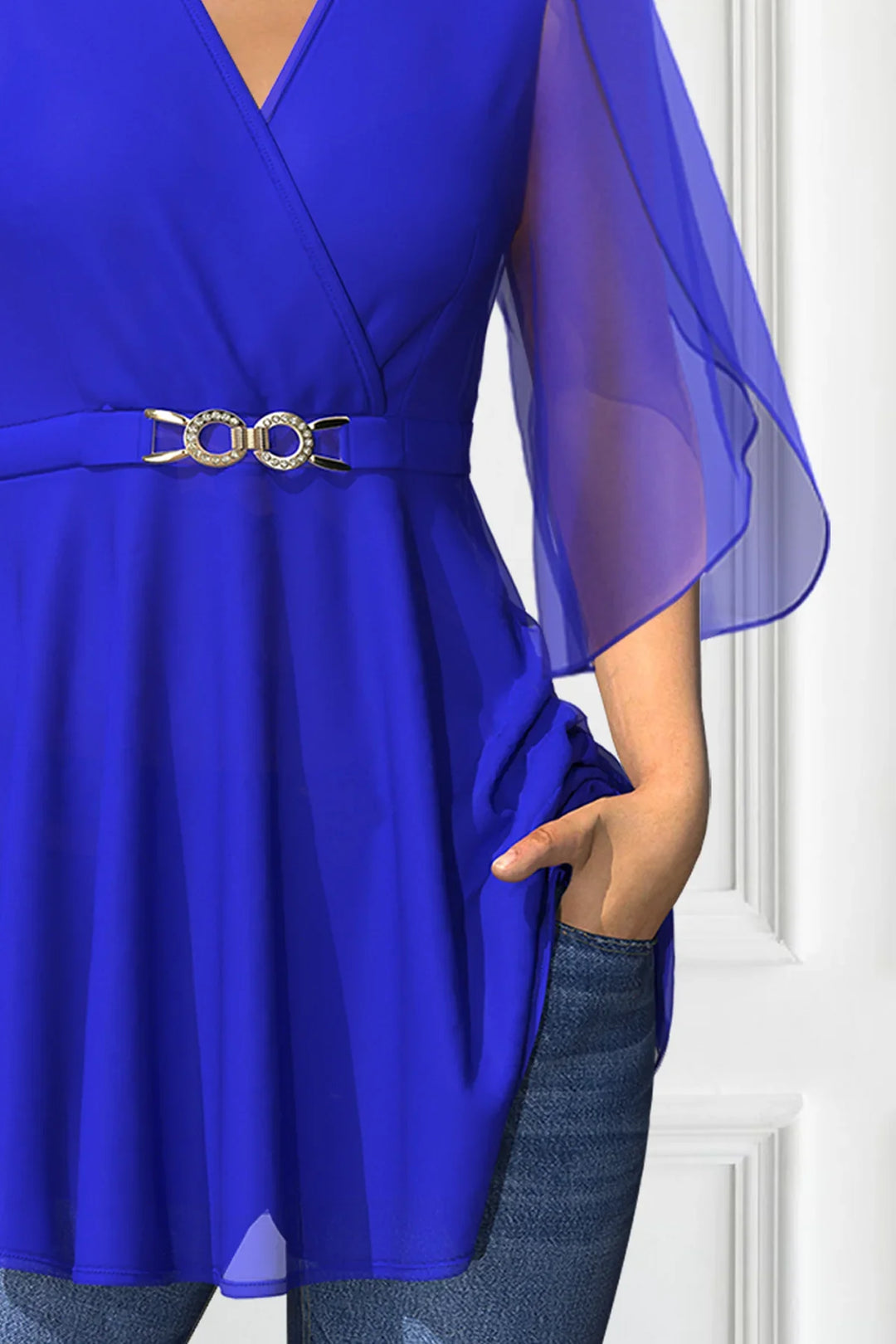Amara Chiffon Belted Blouse