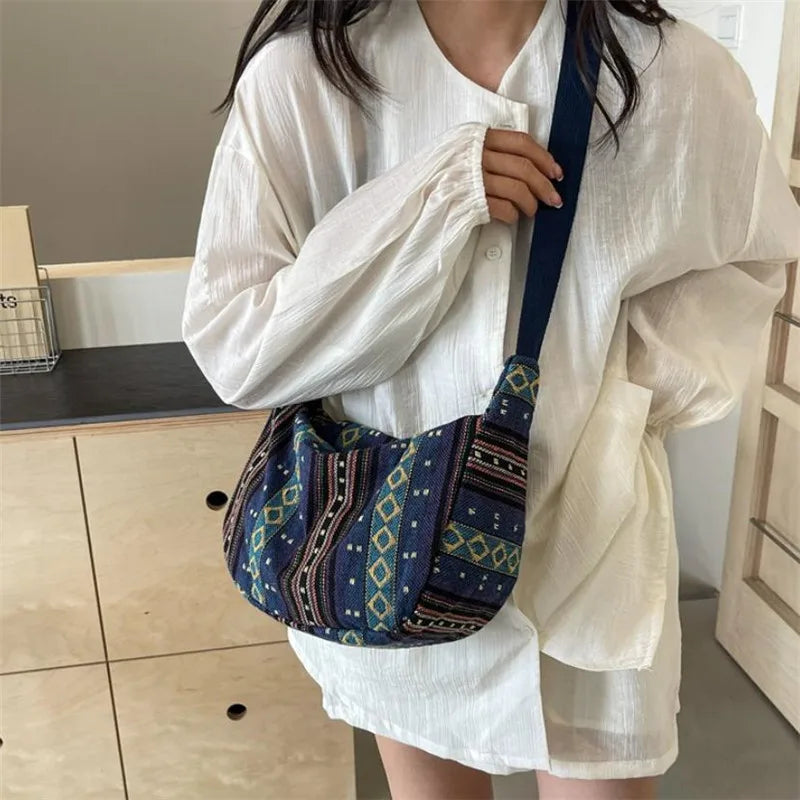 Elena Canvas Shoulder Bag