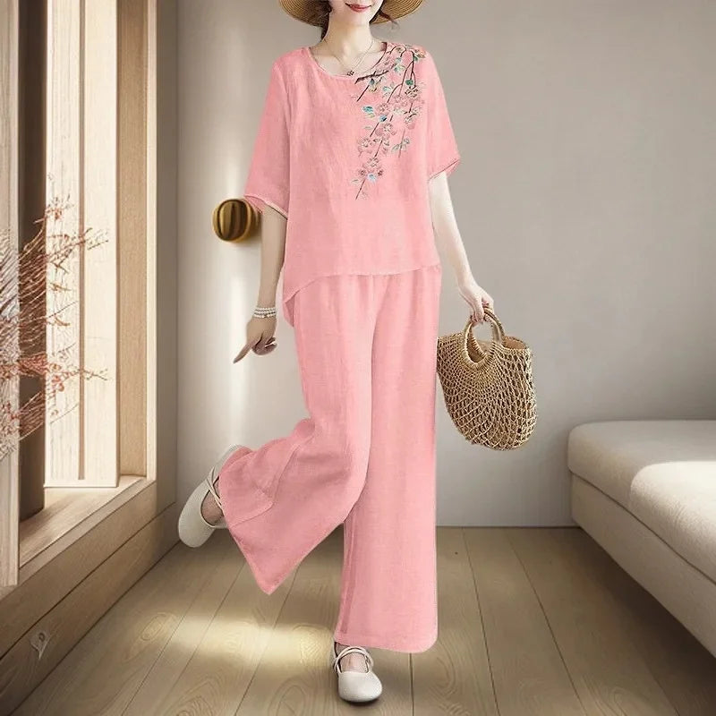 Mirela Blossom Linen Set