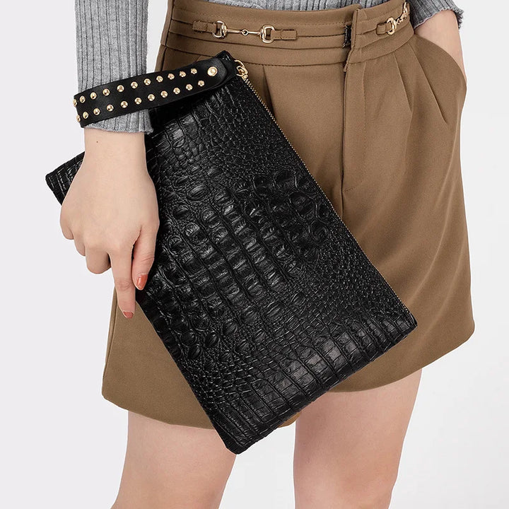 Divina Croco Glam Wristlet