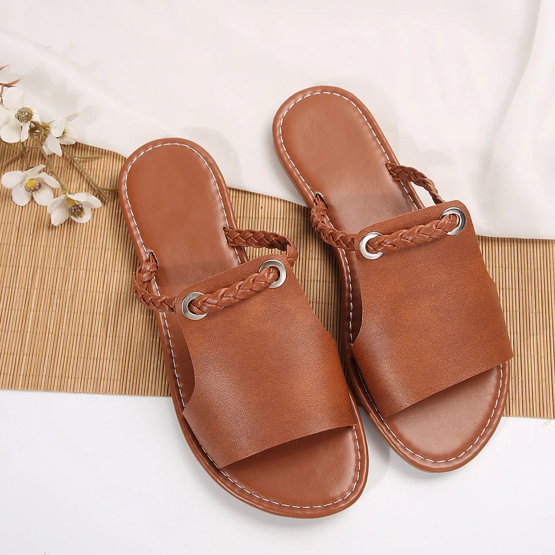 Elina Braided Leather Slip-ons