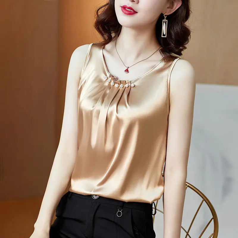 Saria Satin Pearl Top