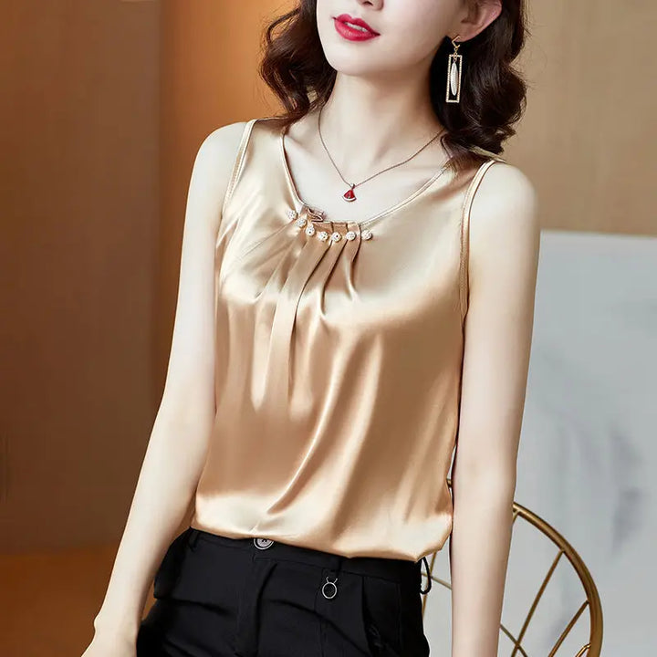 Saria Satin Pearl Top