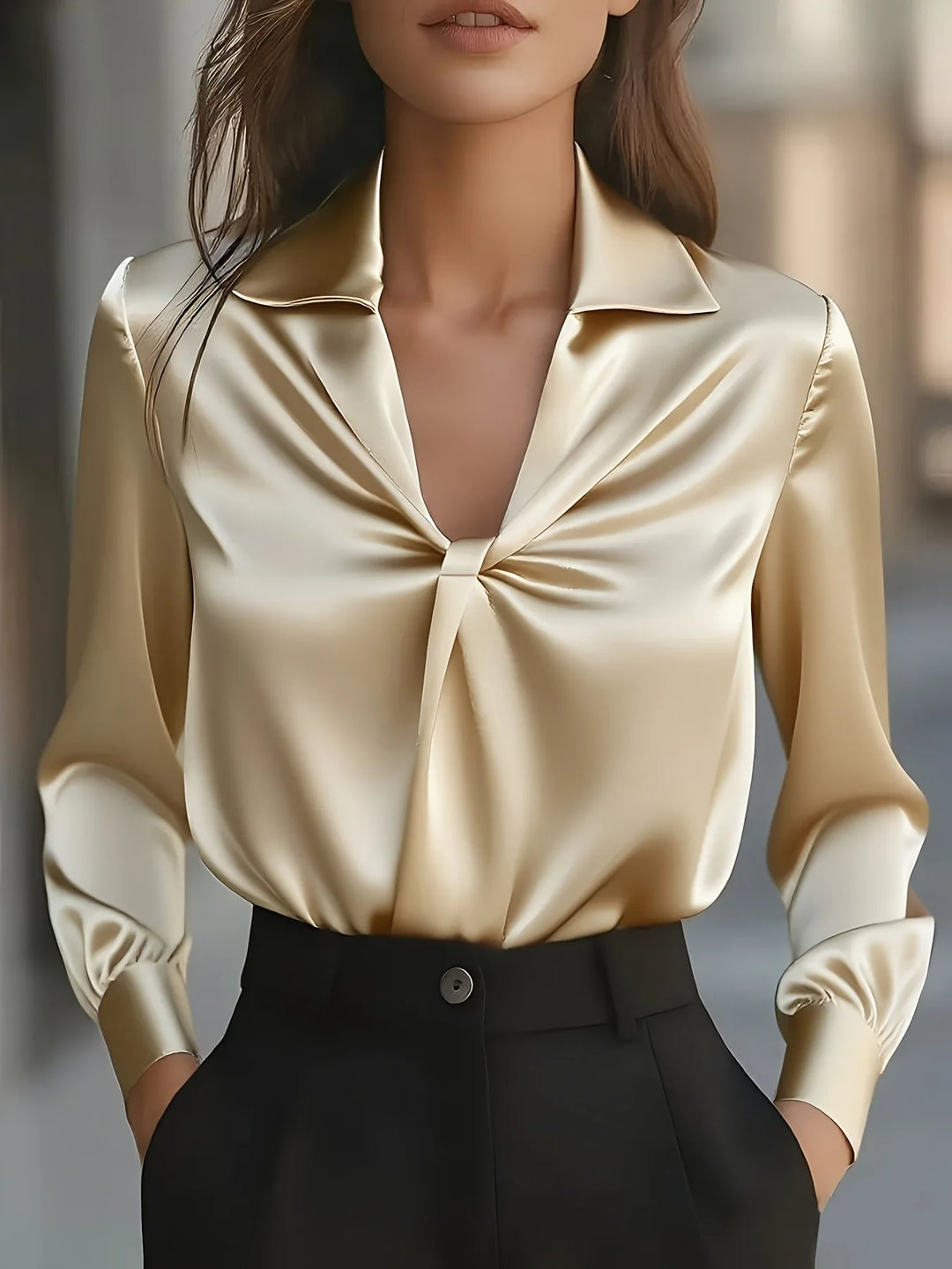 Elena Silk Satin Blouse