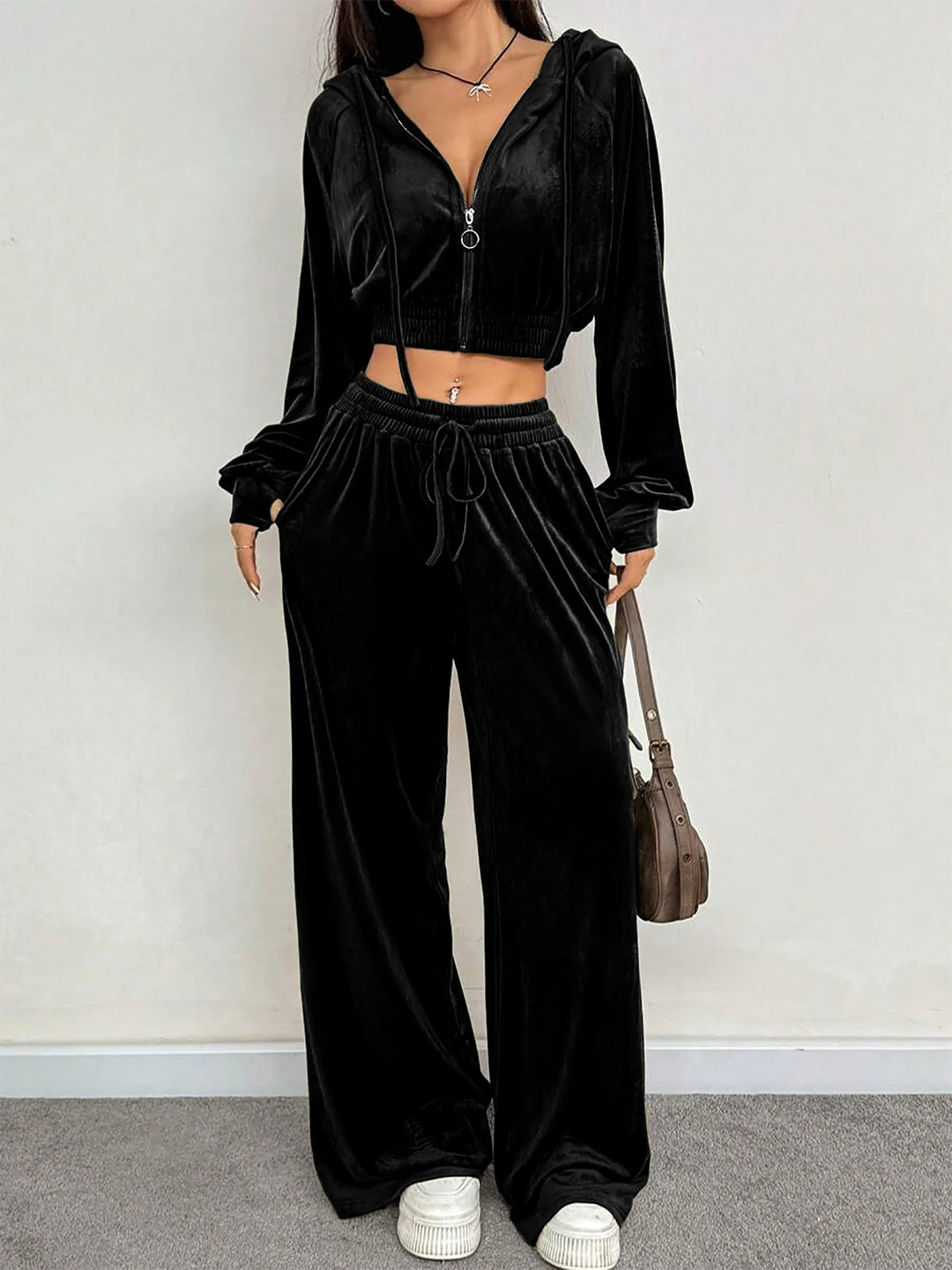 Bianca Cropped Hoodie Set