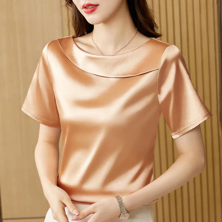 Vivara Satin Fold Collar Blouse