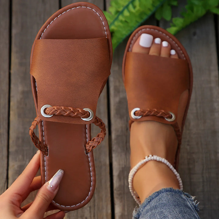 Elina Braided Leather Slip-ons