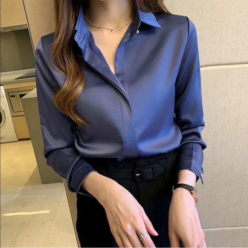 Selia Satin Essential Blouse