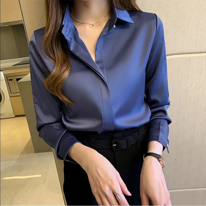 Selia Satin Essential Blouse