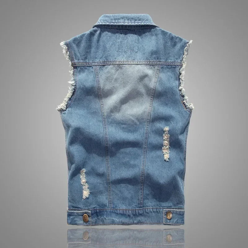 Hugo Shredded Denim Vest