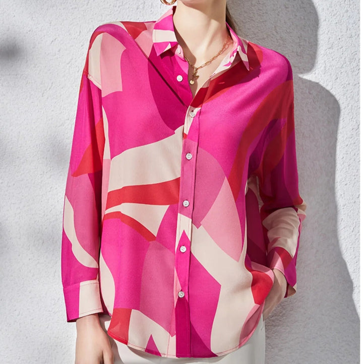 Amara Abstract Silk Blouse