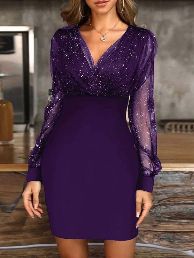 Camila Mesh Sleeves Dress
