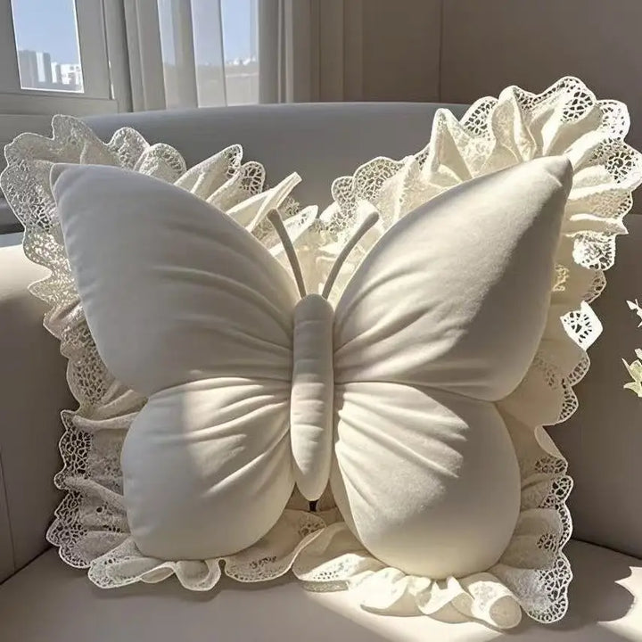 Lila Plush Butterfly Pillow