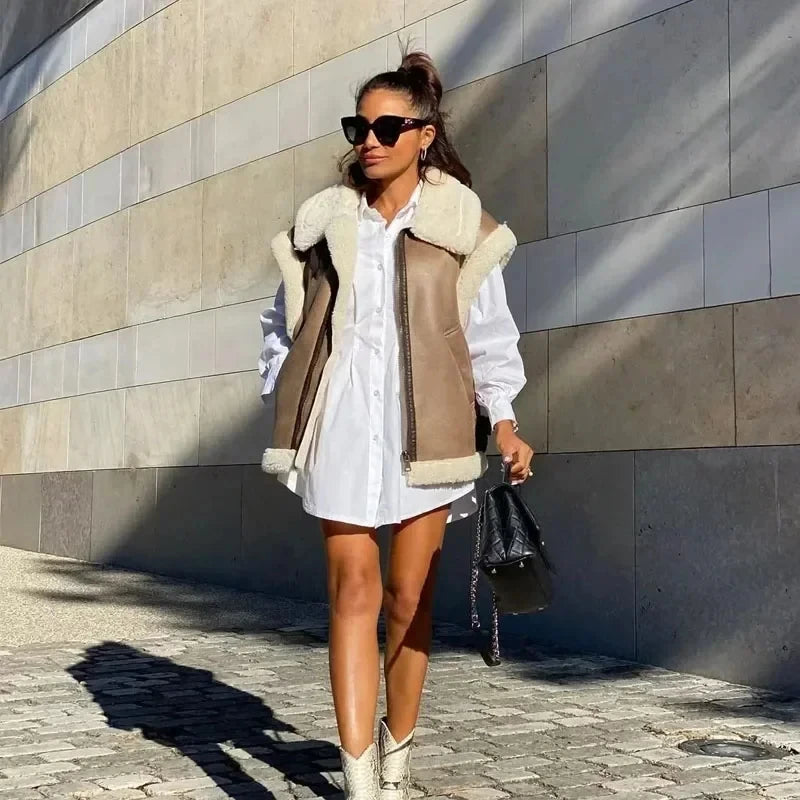 Lily Zip-Up Sherpa Vest