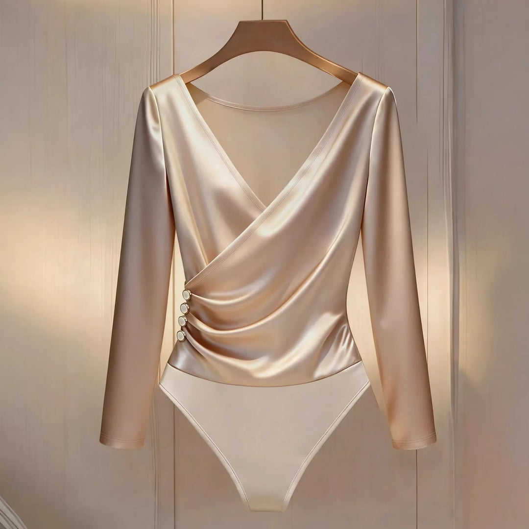 Alina Satin Wrap Bodysuit