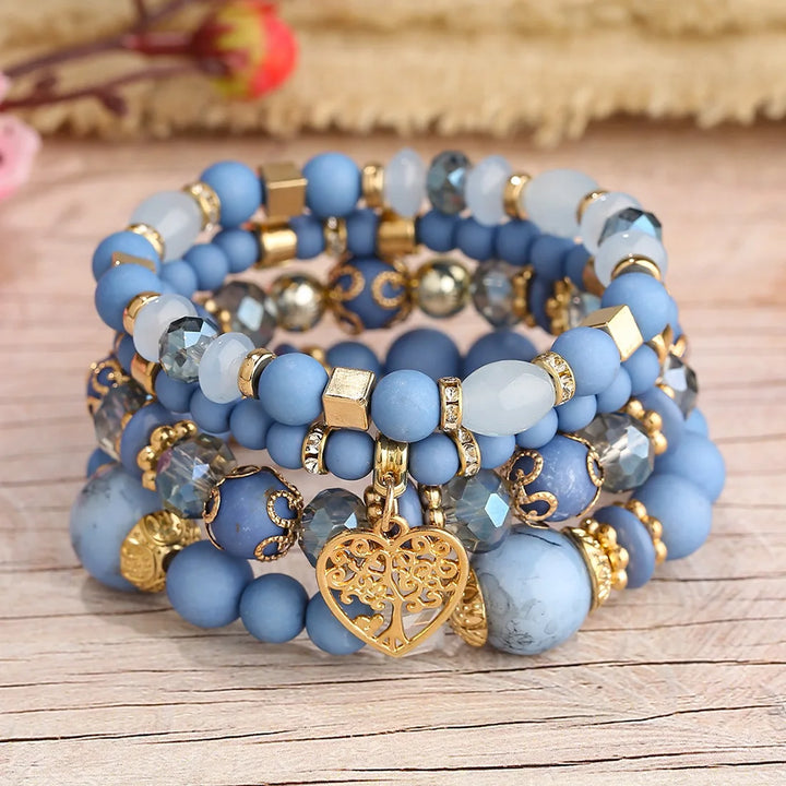 Elina Beaded Charm Bracelet