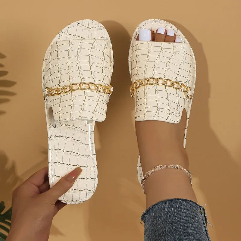 Livia Chain Slip-on Sandals