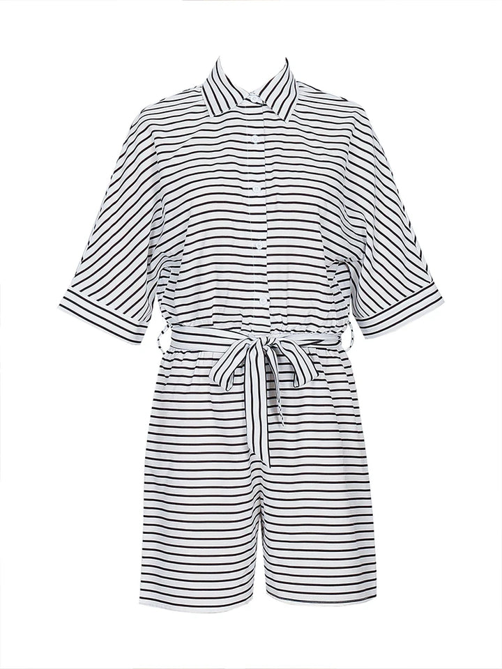 Riviera Stripe Shirt Romper