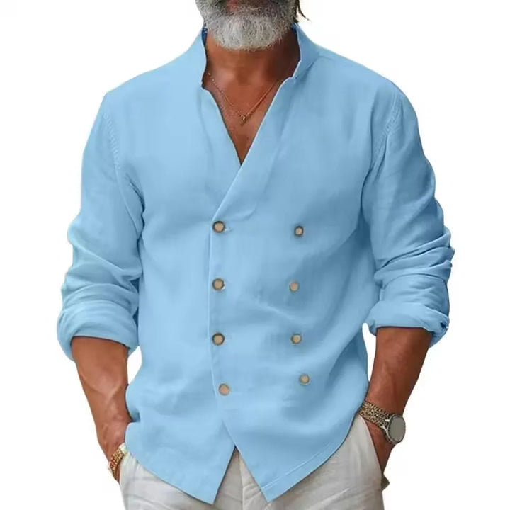 Matteo Double-Breast Linen Shirt