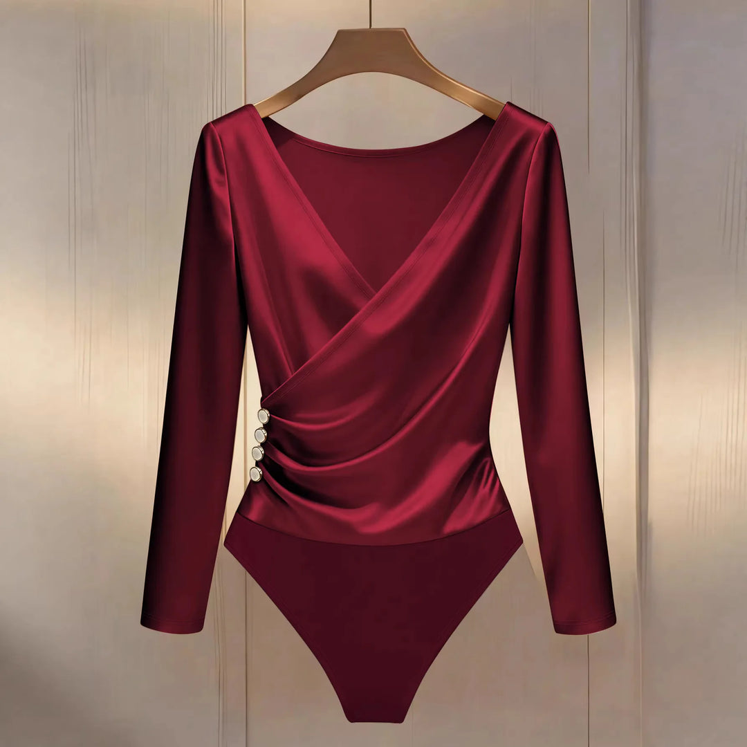 Alina Satin Wrap Bodysuit