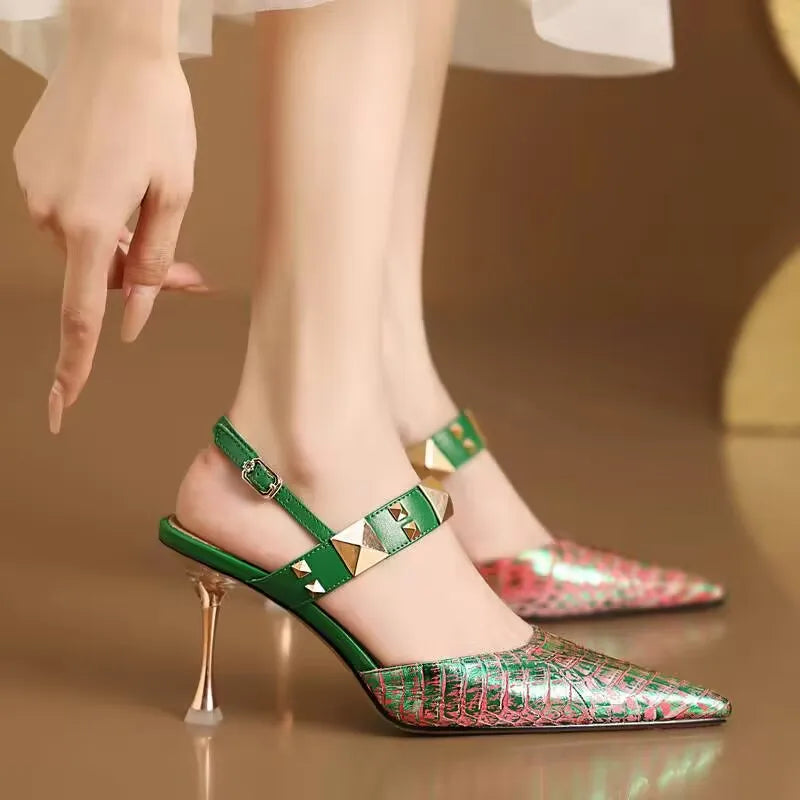 Virelle Croc Strap Heel
