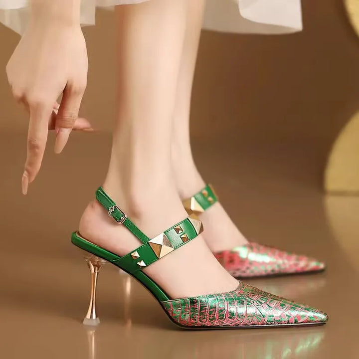 Virelle Croc Strap Heel