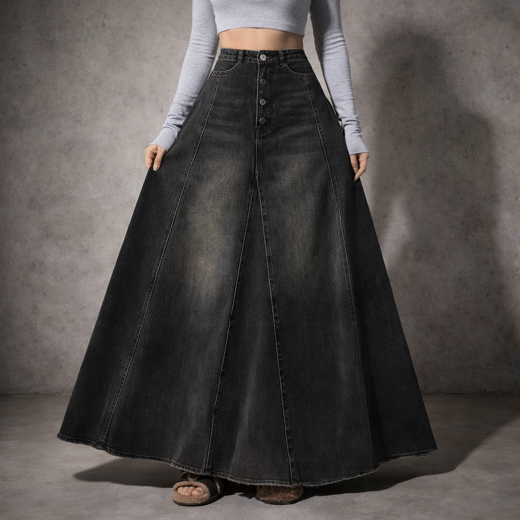 Silva Denim Long Skirt