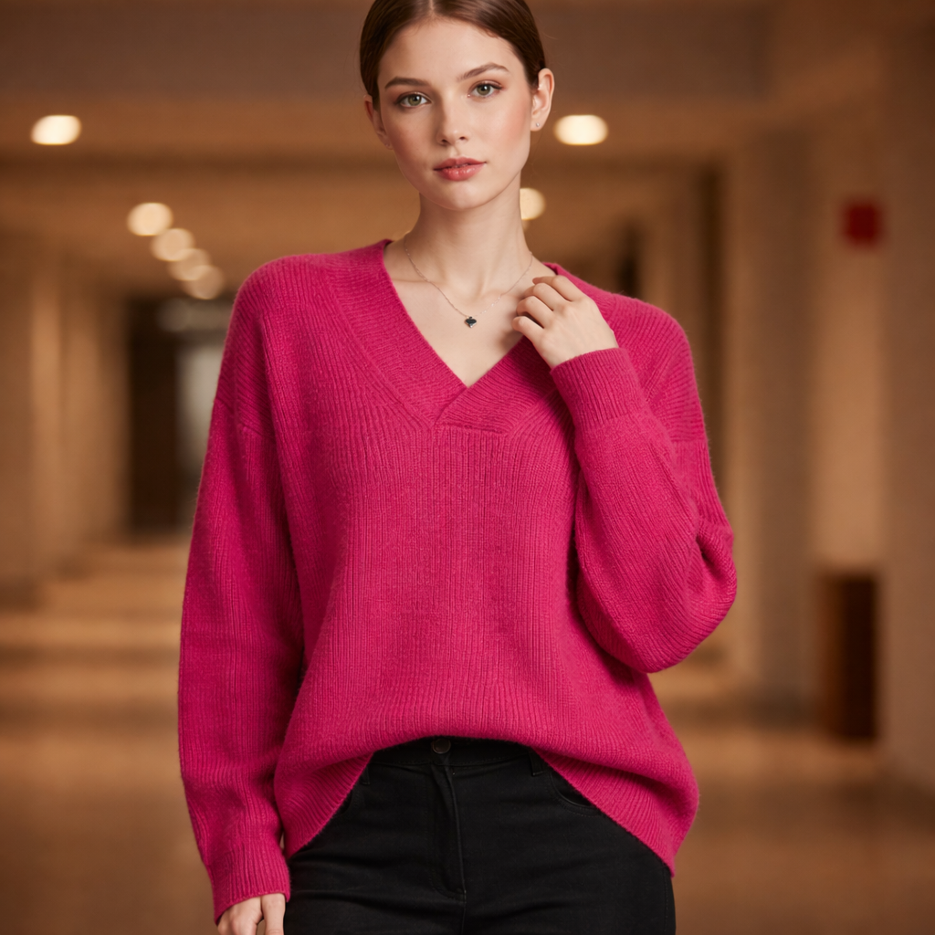 Luma V-Neck Knit Sweater
