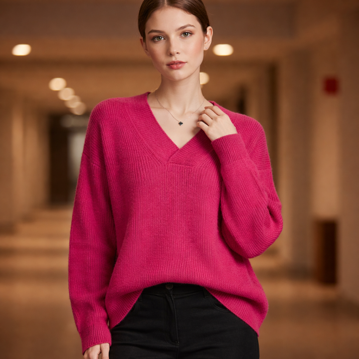 Luma V-Neck Knit Sweater