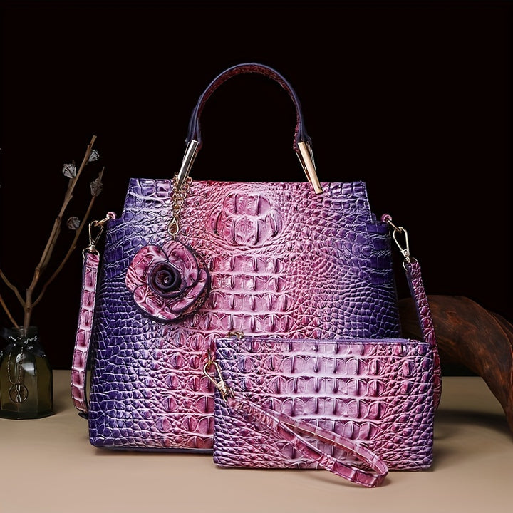Aurora Croc Bag Set