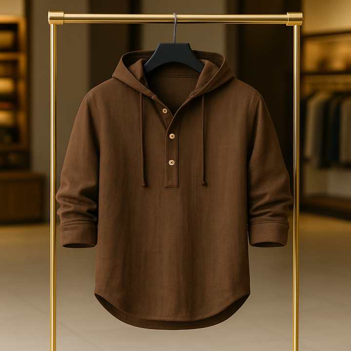 Anders Linen Henley Hoodie