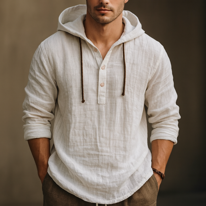 Anders Linen Henley Hoodie