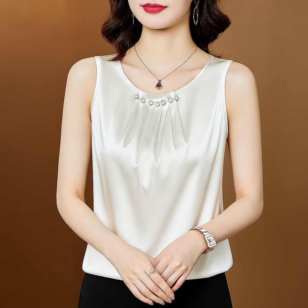 Saria Satin Pearl Top