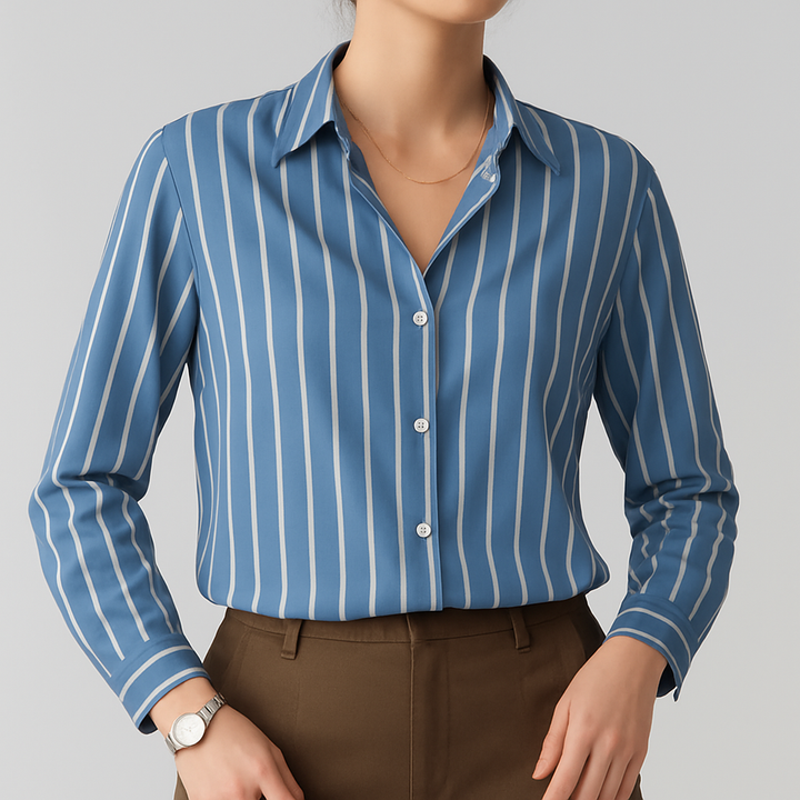 Norvia Silk Stripe Top
