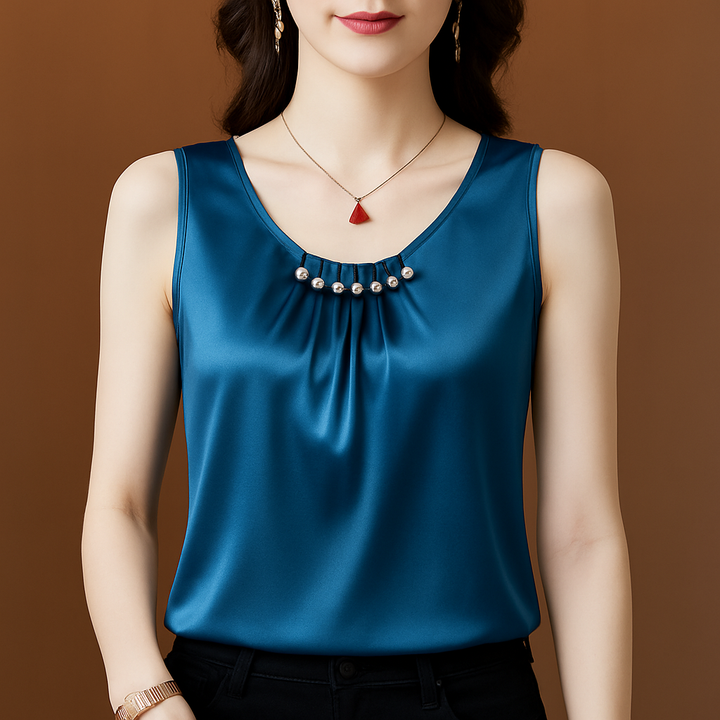 Saria Satin Pearl Top