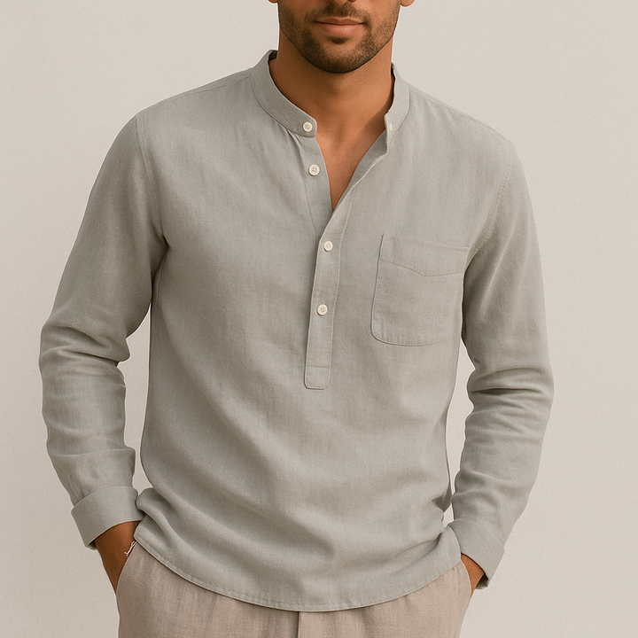 Hiro Mandarin Linen Shirt