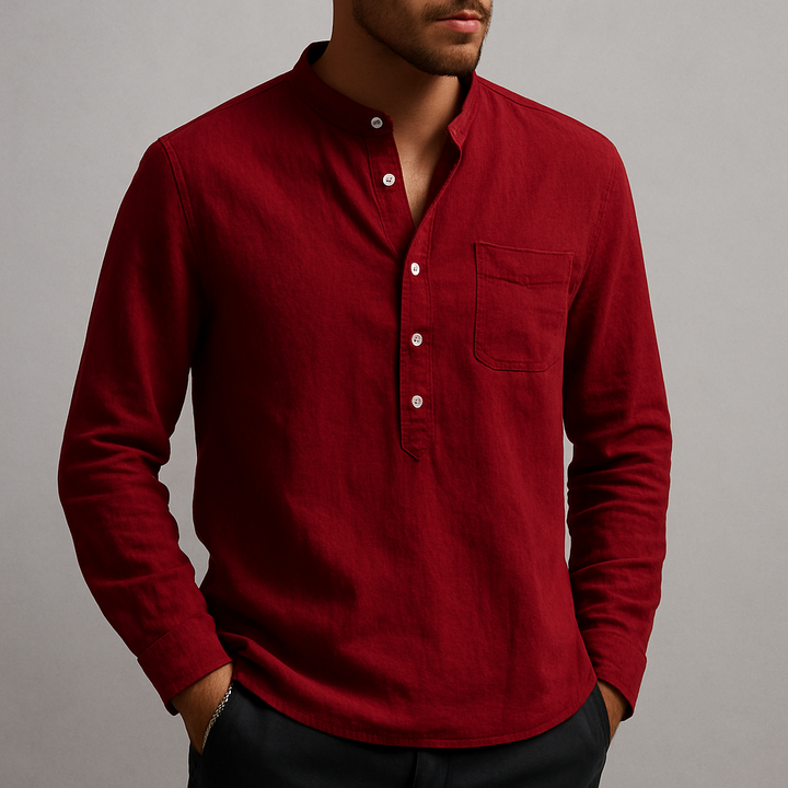 Hiro Mandarin Linen Shirt