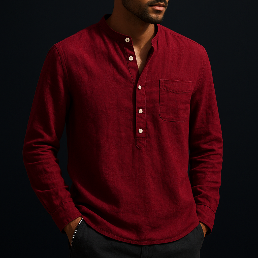Hiro Mandarin Linen Shirt