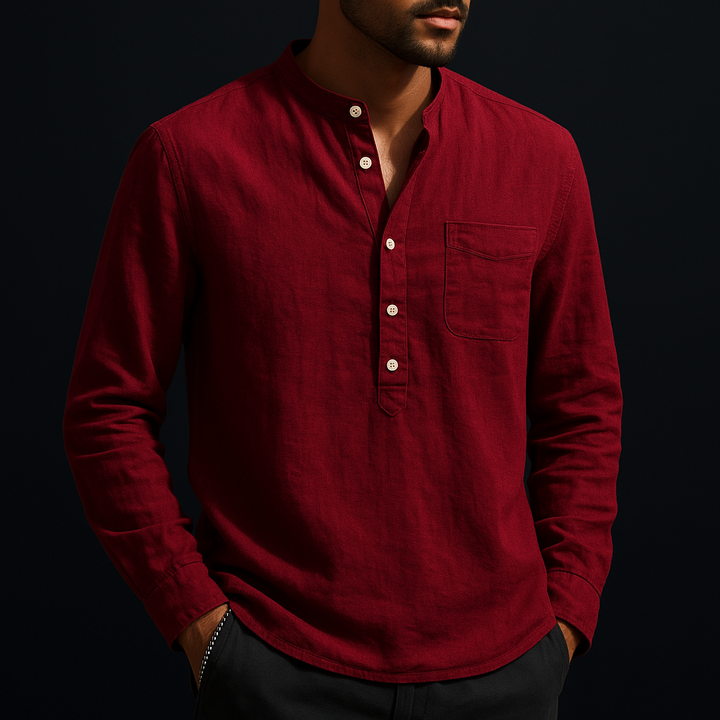 Hiro Mandarin Linen Shirt