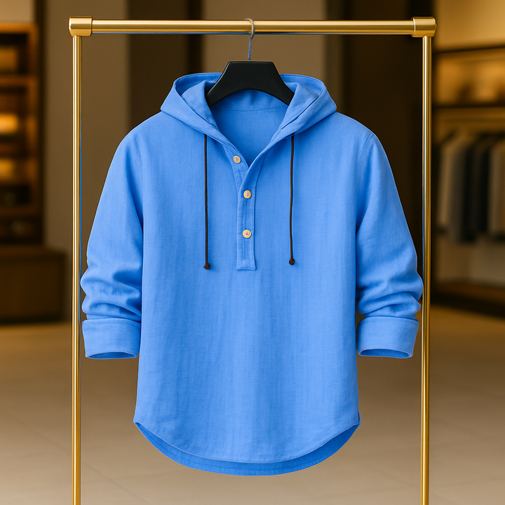 Anders Linen Henley Hoodie