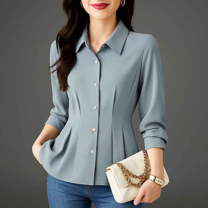 Selvyn Pleated Button Blouse