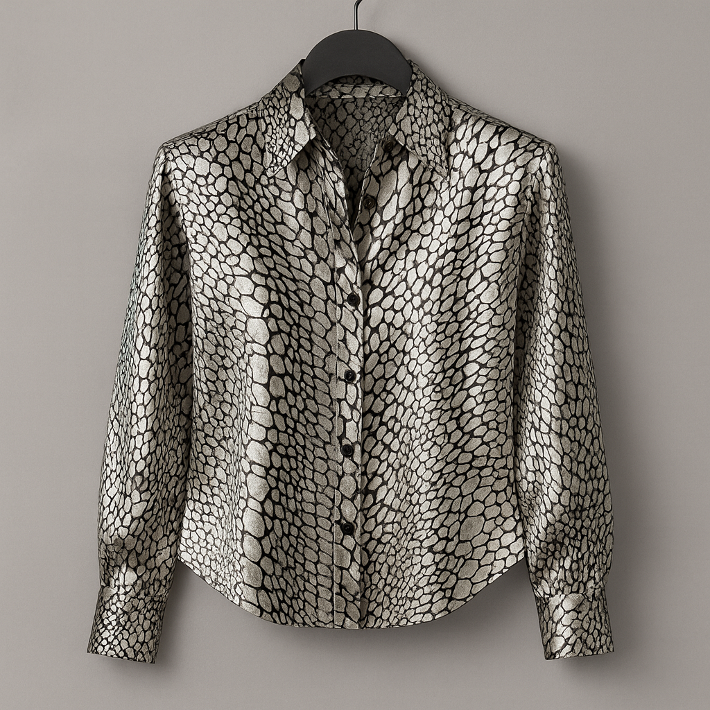 Elvina Satin Leopard Top