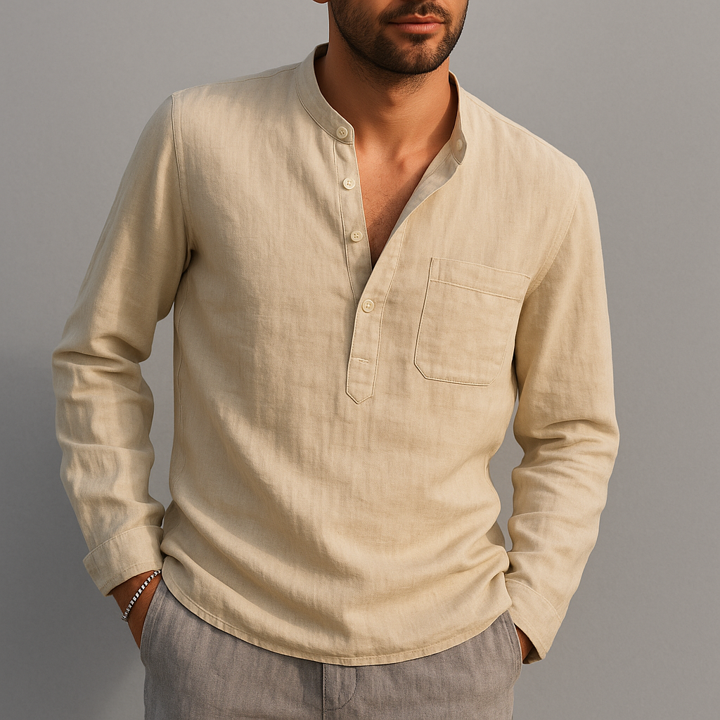Hiro Mandarin Linen Shirt