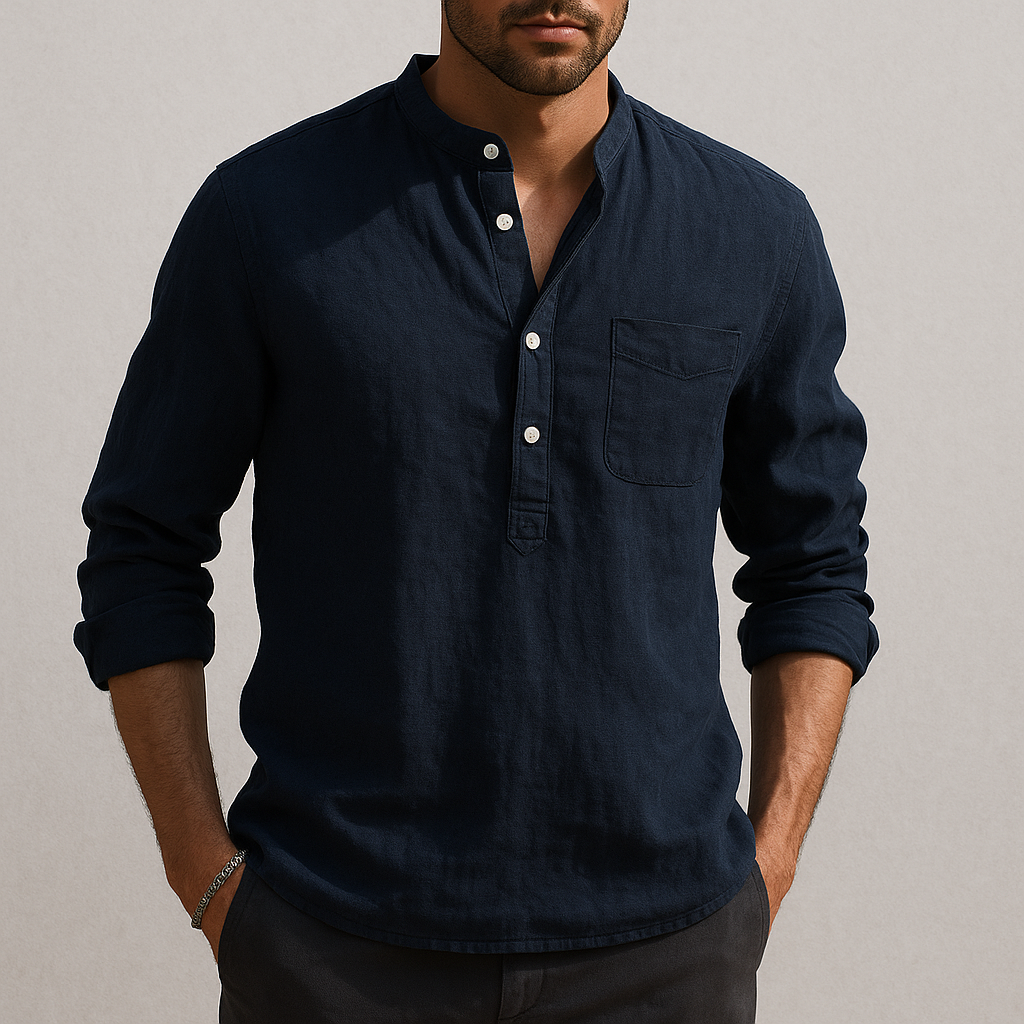 Hiro Mandarin Linen Shirt