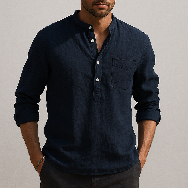 Hiro Mandarin Linen Shirt