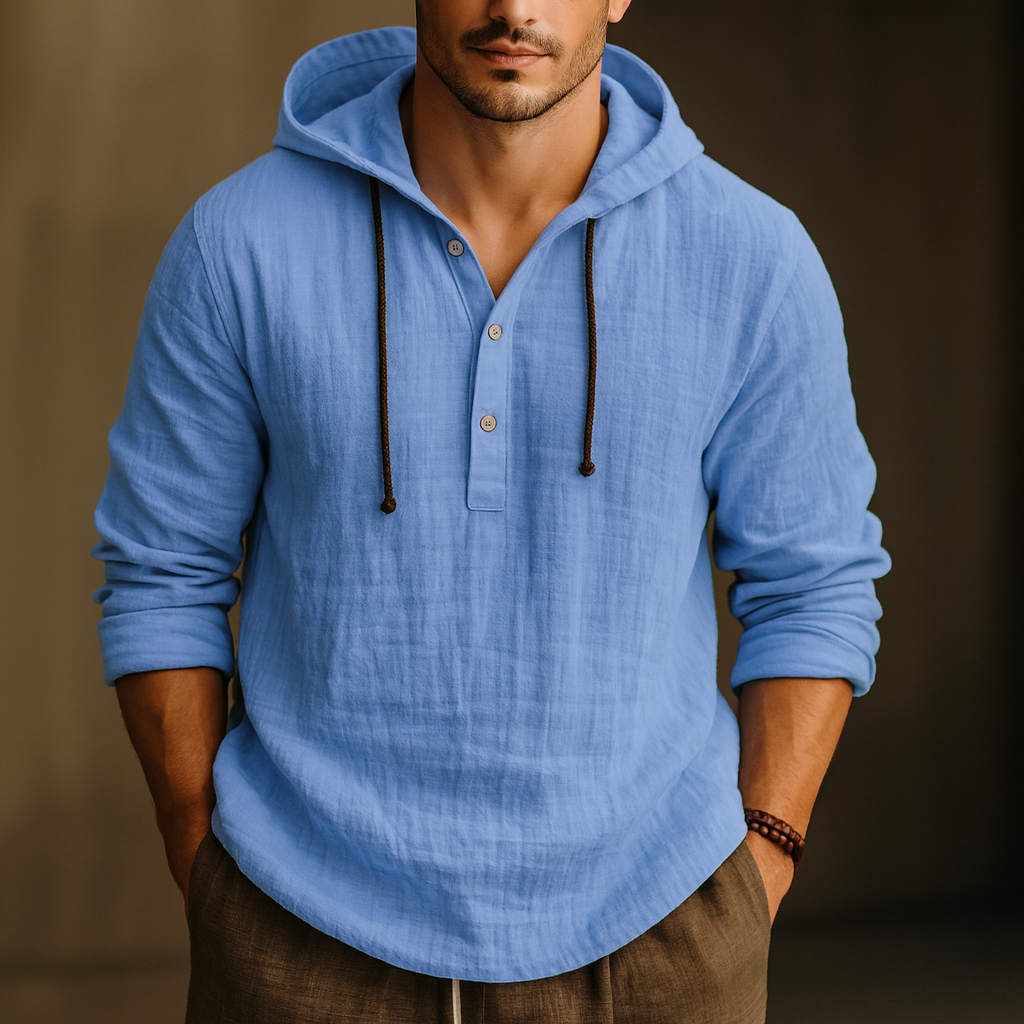 Anders Linen Henley Hoodie