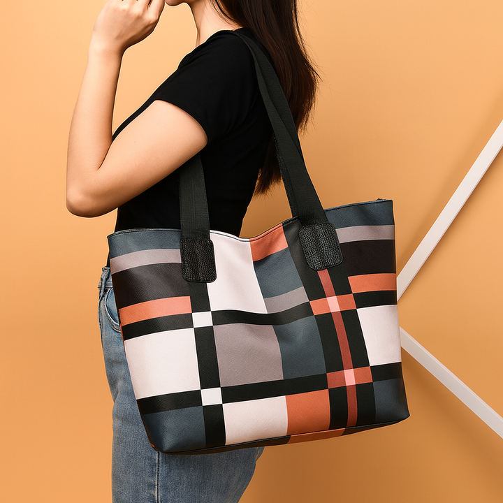 Isla Checkered Tote Bag